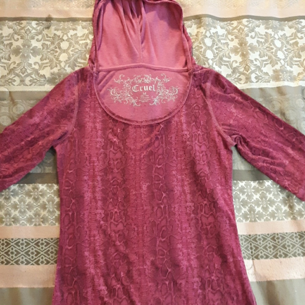 Snake skin print hooded top